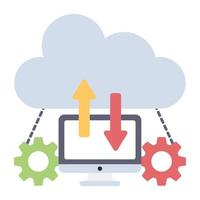 Trendy design icon of cloud data transfer vector