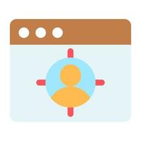 Editable design icon of web target profile vector