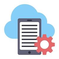 Smartphone cloud network icon, editable vector
