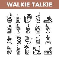 conjunto de iconos de colección de dispositivos walkie talkie vector