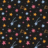 Vector pattern with stars on a black background