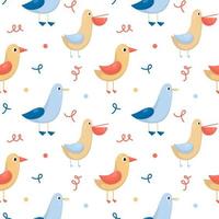 Vector pattern with different birds