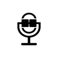 cool smile podcast logo vector template