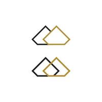 line mountain diamond jewerly logo vector