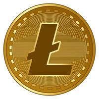 gold futuristic litecoin cryptocurrency coin vector illustration