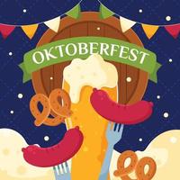 ilustración plana de oktoberfest vector