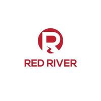 initial red river logo letter R vector