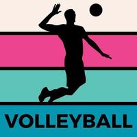 volleyball silhouette sport activity vector graphic