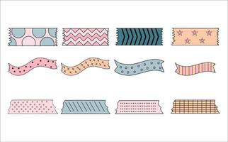 Set of Tape Strip on White Background vector