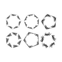 conjunto de borde de marco hexagonal vector