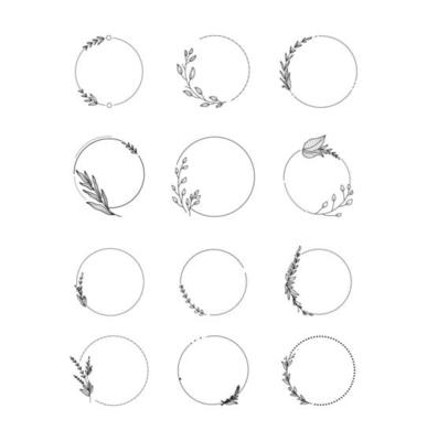 Collection of Nature Flower  Frame Circle