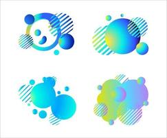 Set of Circle Liquid Gradation Illustrations vector