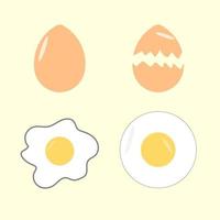 Sunny Side Up huevos con huevo agrietado con antecedentes vector