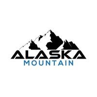 ilustración de logotipo de montaña de alaska negro vector