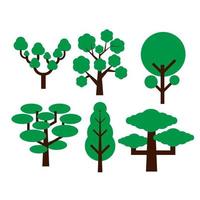 flat geometric trees vector illustration bundle set