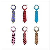 Illustrations Decoration Necktie Collection vector