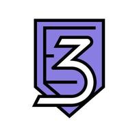 three number color icon vector illustration