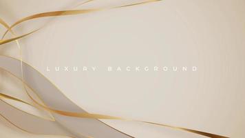 Abstract luxury background with golden wave lines, paper cut style. Soft color template with curve shape and gold lines. Premium design with space for text. Vector illustration