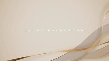 Abstract luxury background with golden wave lines, paper cut style. Soft color template with curve shape and gold lines. Premium design with space for text. Vector illustration