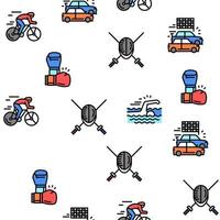 Sport Active Competitive Game Vector Seamless Pattern