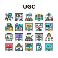 User Generated Content Collection Icons Set Vector