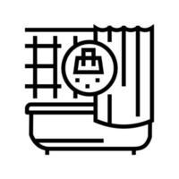 bathroom cleaning line icon vector illustration