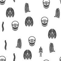 Bone Human Skeleton Structure Vector Seamless Pattern