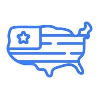 USA map icon, vector design usa independence day icon.