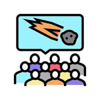 comet planetarium discussion color icon vector illustration