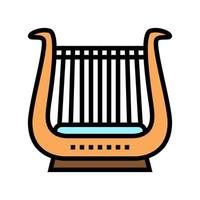 lyre musician instrument greece color icon vector illustration