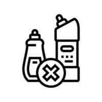 líquido químico prohibición niños línea icono vector ilustración