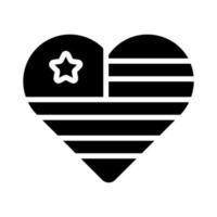 heart flag icon, vector design usa independence day icon.