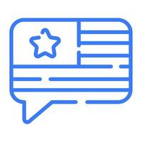 message, chat icon, vector design usa independence day icon.