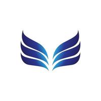 logotipo de alas azul elegante y moderno con color degradado vector