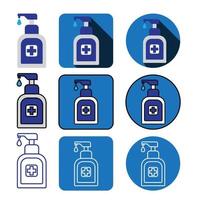 nine different style hand sanitizer bottleicon vector bundle set