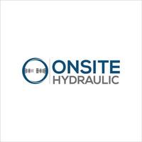 blue onsite hydraulic logo concept vector