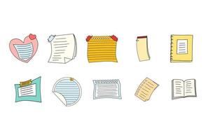 Collection of Note Paper on White Background vector