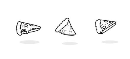 Hand Drawn Slice of Food Pizza Illustrations vector