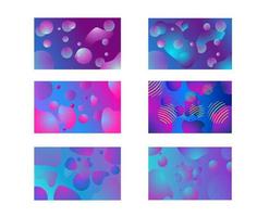 Collection of Liquid Gradation Abstract Background vector