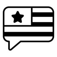 message, chat icon, vector design usa independence day icon.