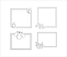 Set of Frame Border Fruit Illustrations vector