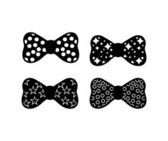 Collection of Black and White Bow Tie on White Background vector