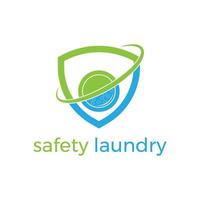 modern and simple safety laundry logo template vector