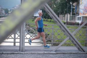 handsome senior man  jogging photo