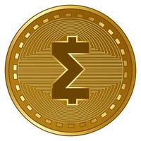 gold futuristic smartcash cryptocurrency coin vector illustration