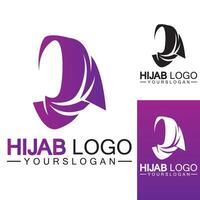 plantilla de vector de diseño de logotipo hijab