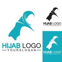 Hijab logo design vector template