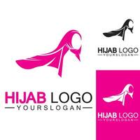 Hijab logo design vector template