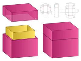 diseño de plantilla troquelada de embalaje de caja. Maqueta 3d vector