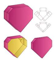 diseño de plantilla troquelada de embalaje de caja. Maqueta 3d vector